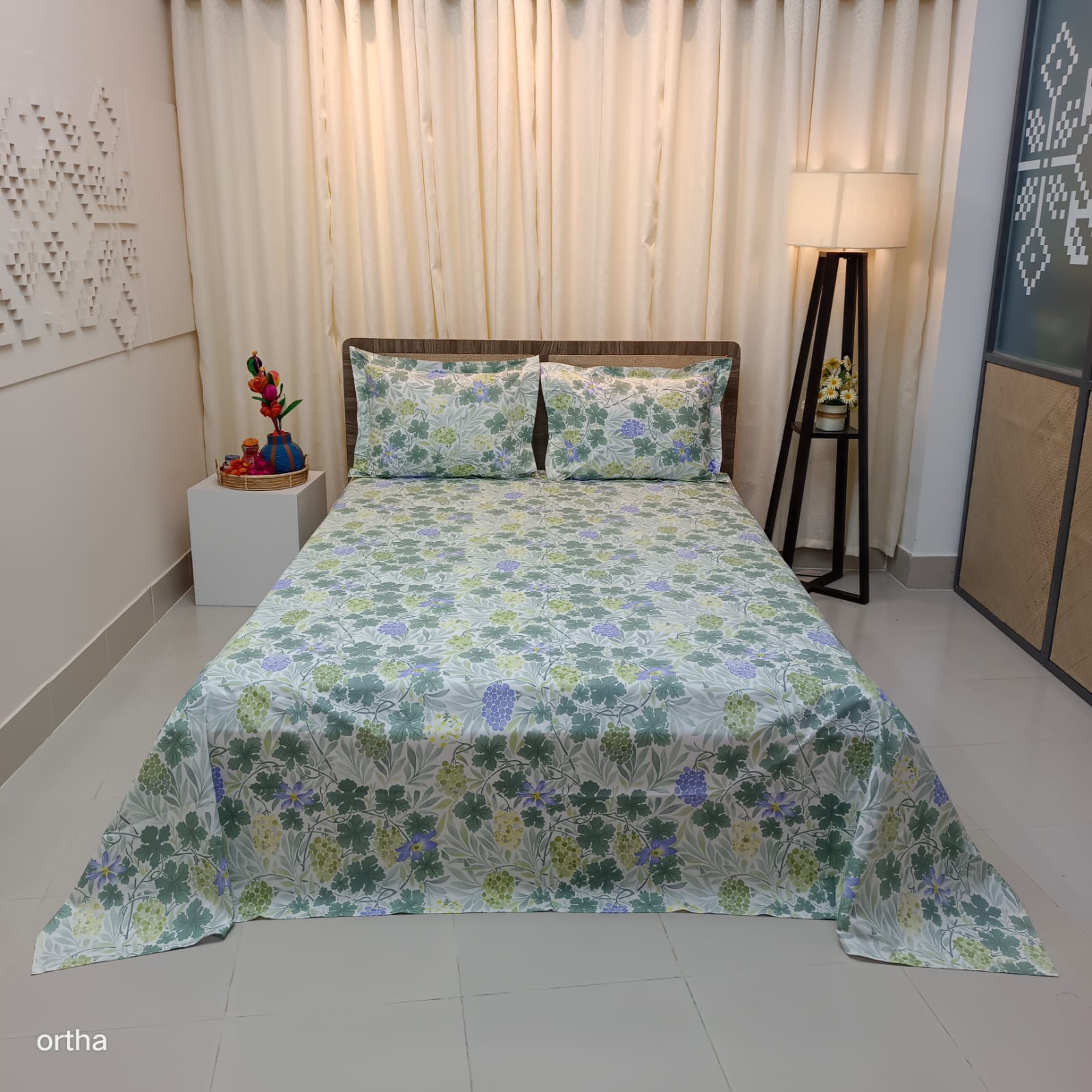 ORTHA EXCLUSIVE COTTON KING SIZE BEDSHEET – 3 PECS SET