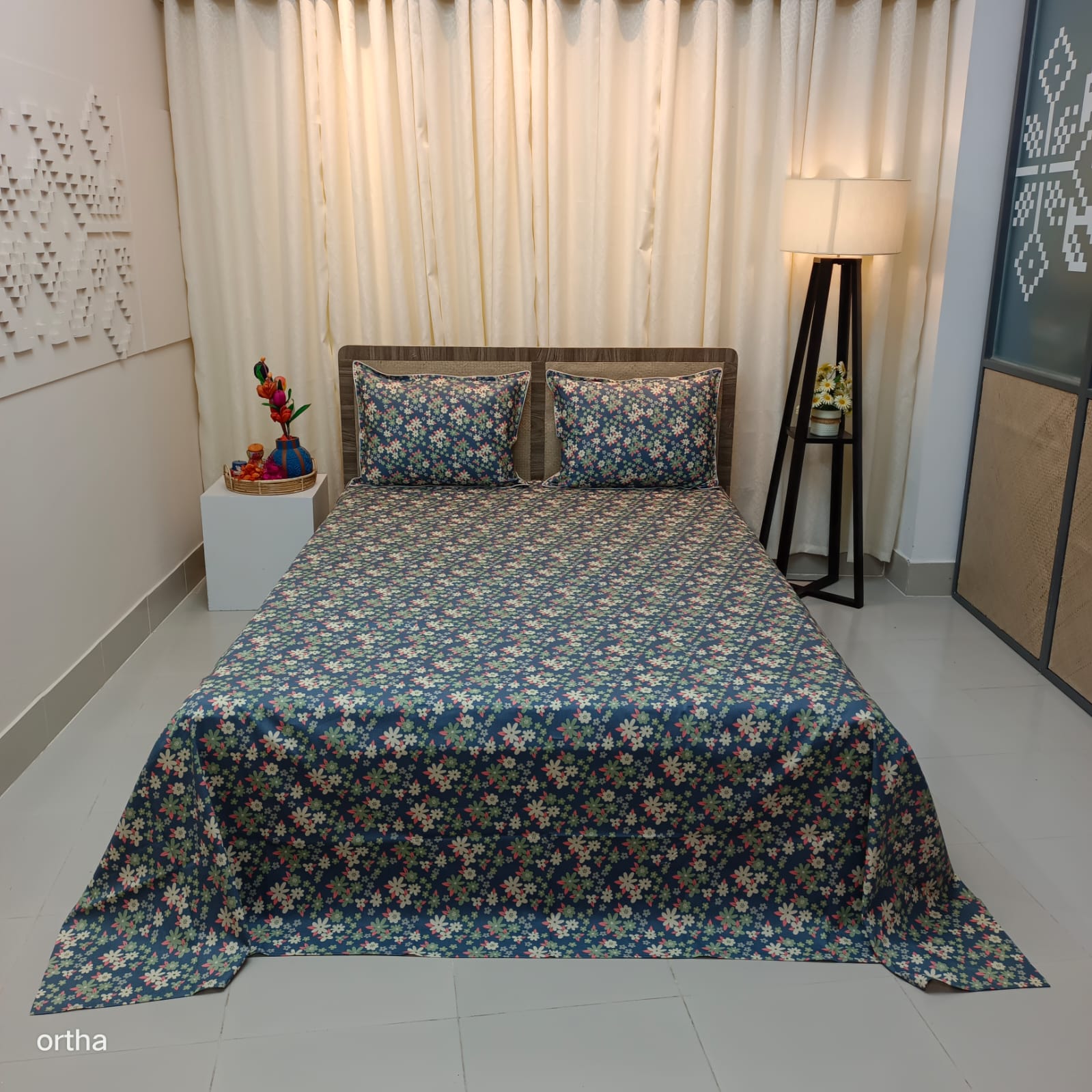 OLS Premium Satin Twill Cotton Bedsheet - ivory