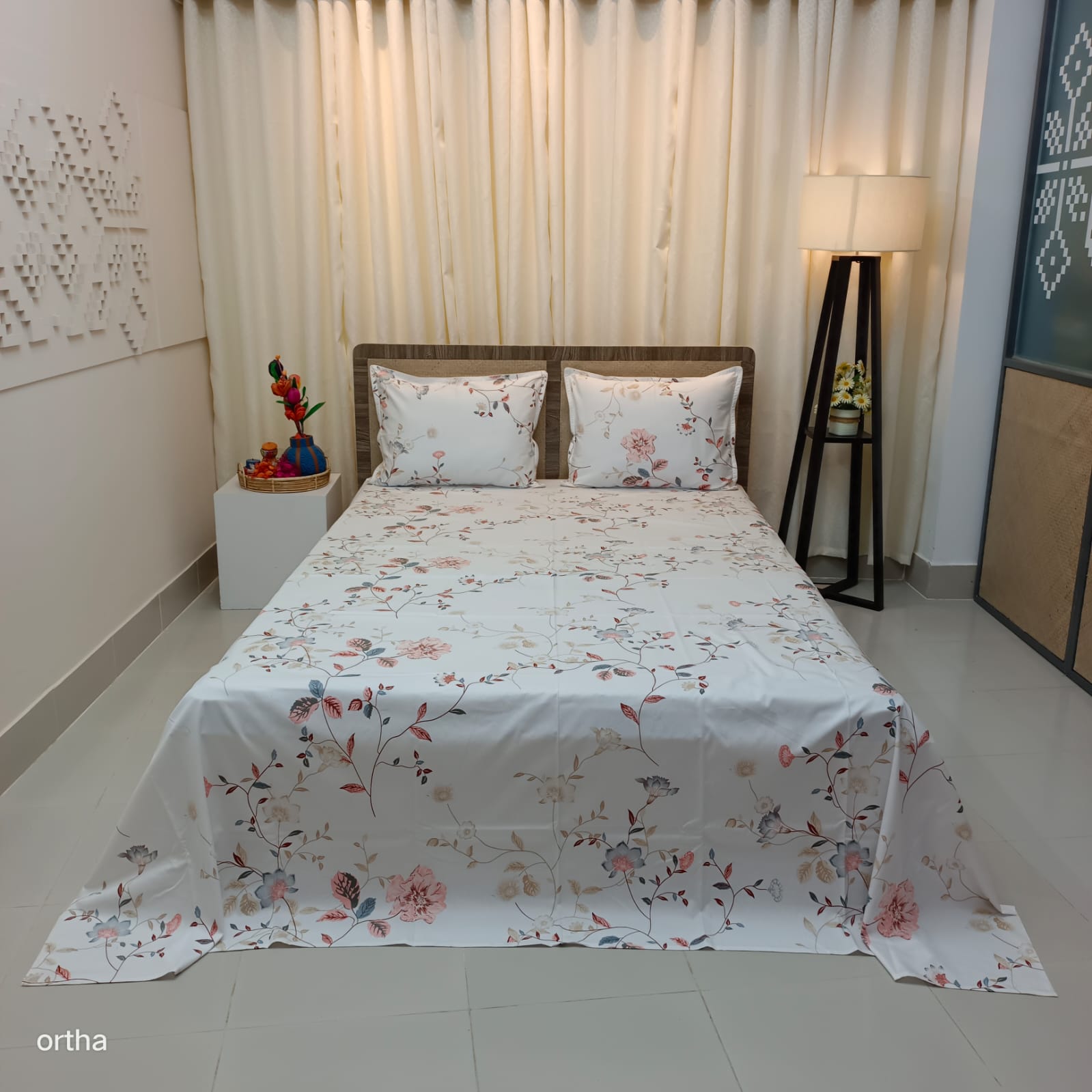 OLS Premium Satin Twill Cotton Bedsheet - Era