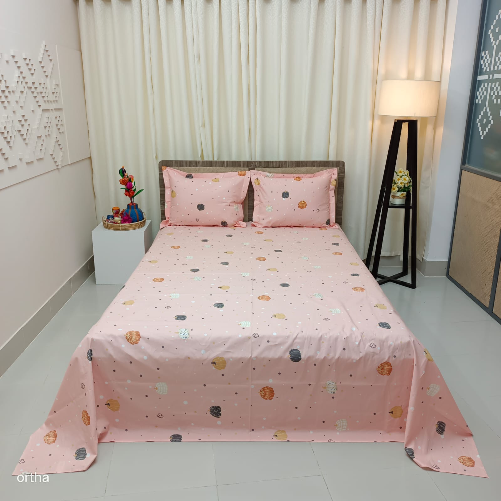 ORTHA EXCLUSIVE COTTON KING SIZE BEDSHEET – 3 PECS SET - MIMI