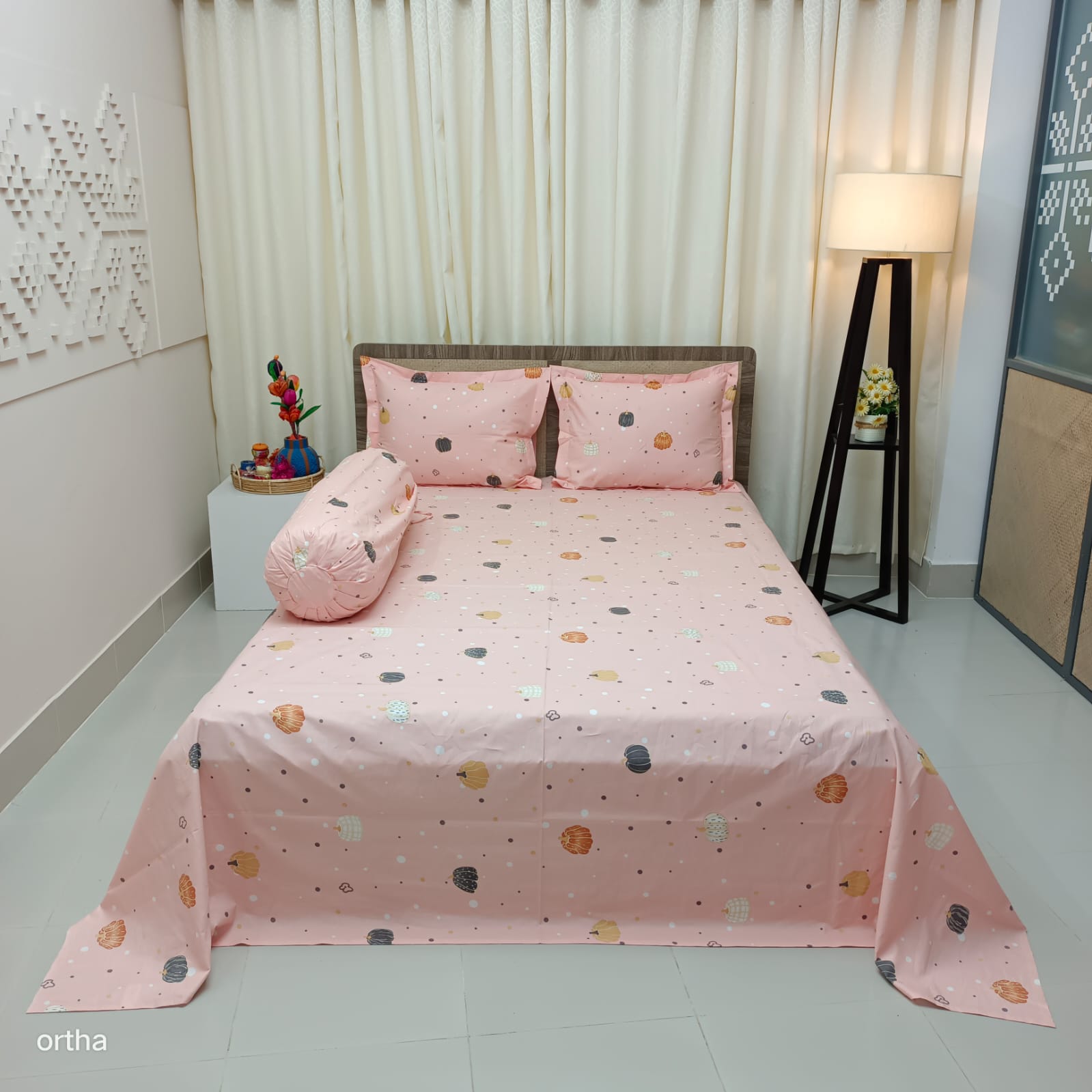 ORTHA EXCLUSIVE COTTON KING SIZE BEDSHEET – 4 PECS SET - MIMI