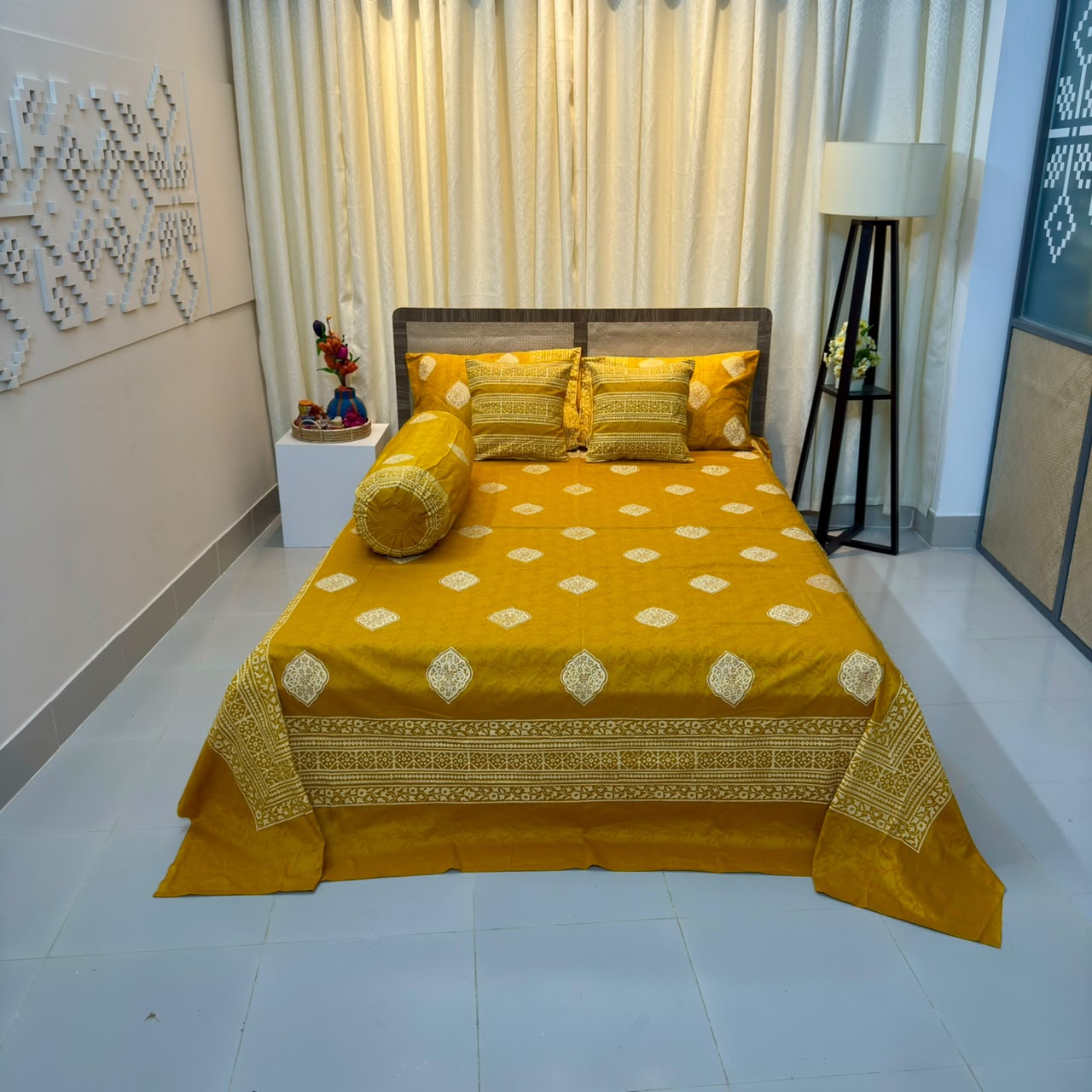 Ortha exclusive 6-piece hand-block printed bedsheet set