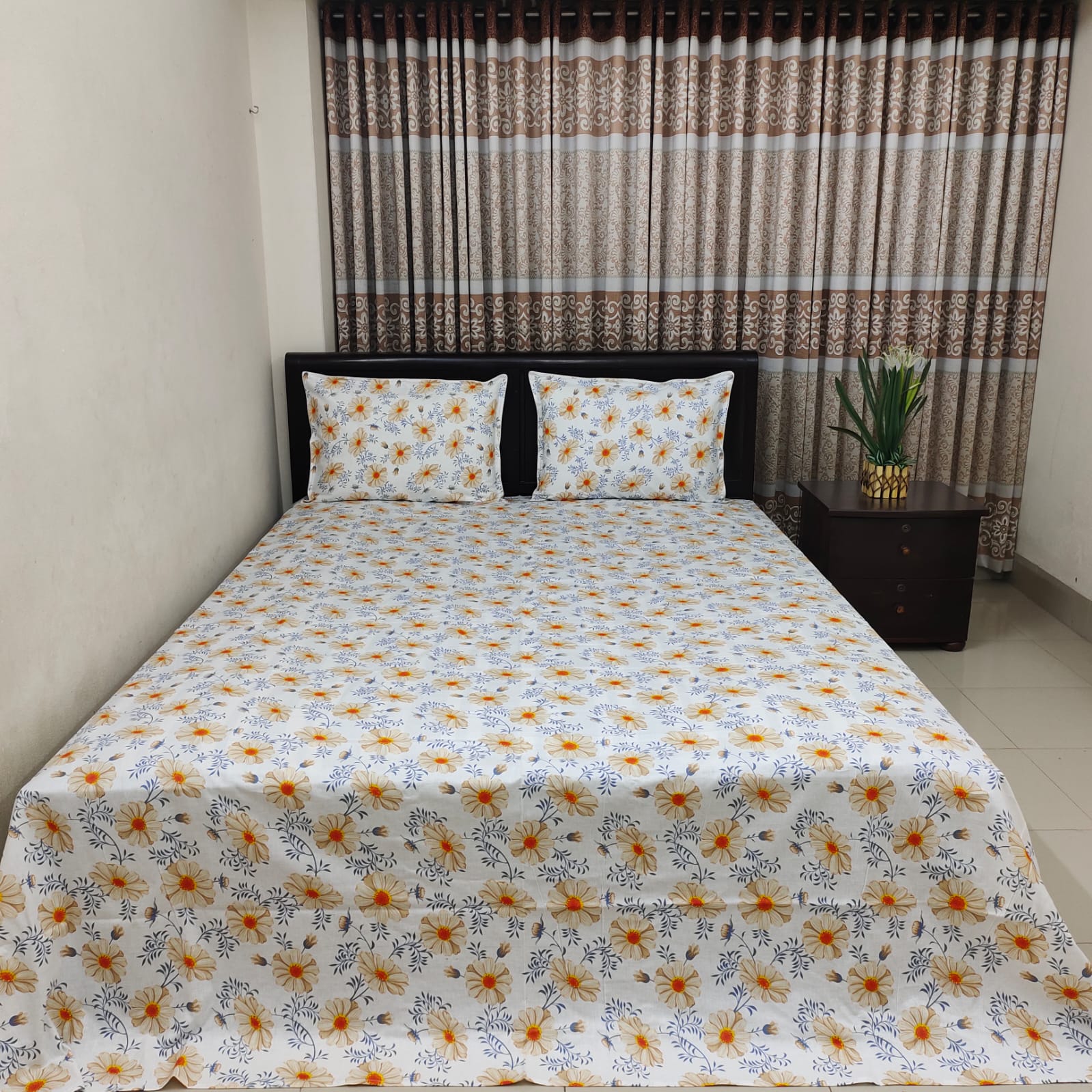 Super King Size Export Quality 100% Cotton Bed Sheet