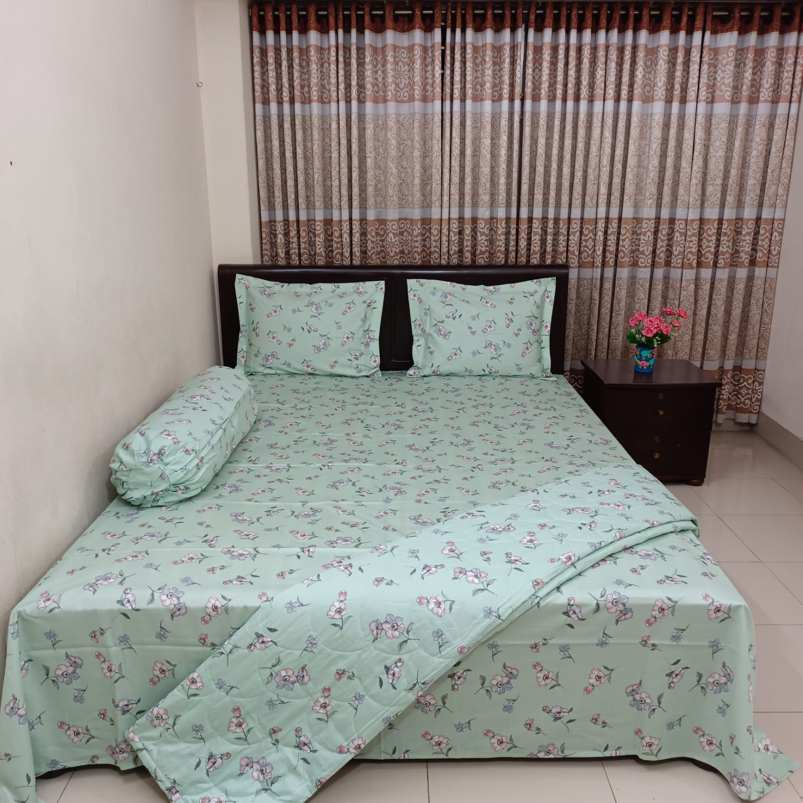 Ortha Exclusive 5 Pecs AC Quilt Set – King Size – Sea Green