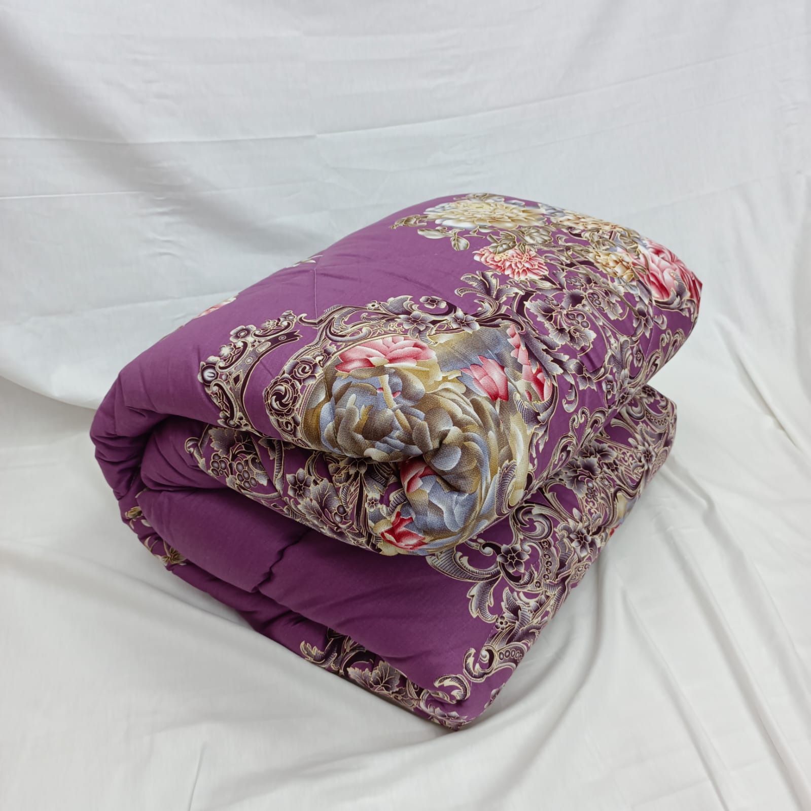 Finest Quality King Size Ortha Luxury Comforter (7 X 7.5 Feet) - Feather Touch Padding - Rose Purple