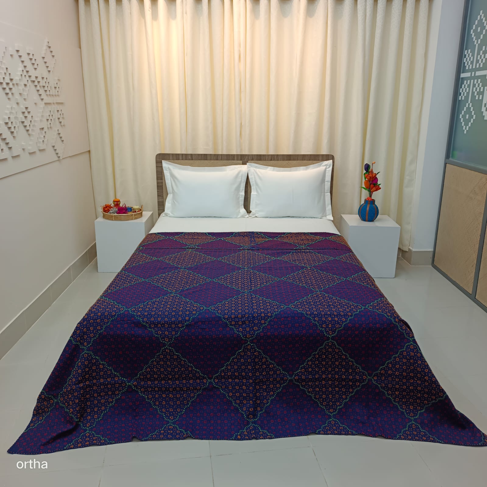 Ortha Nokshi Katha – King Size (78/90 Inch) – Blue