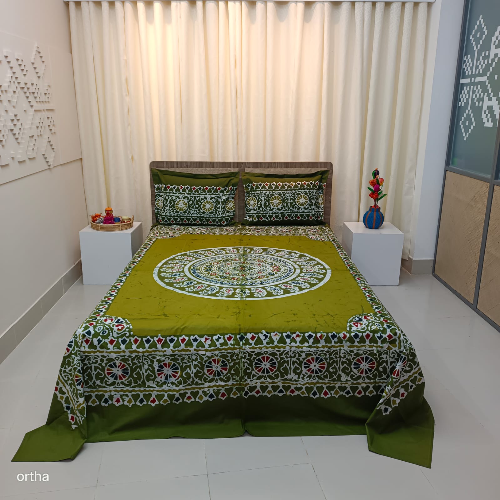 Ortha Designer Collection – 3 Pecs Set – Mom Batik – Green